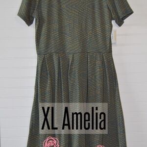 Green and Blue Patterned Dress